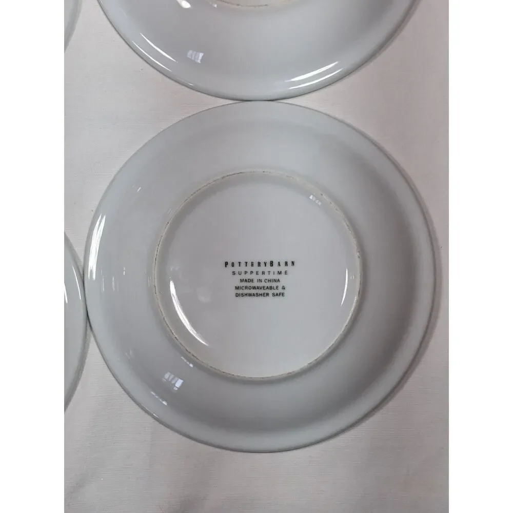 4 Pottery Barn White Plates 8